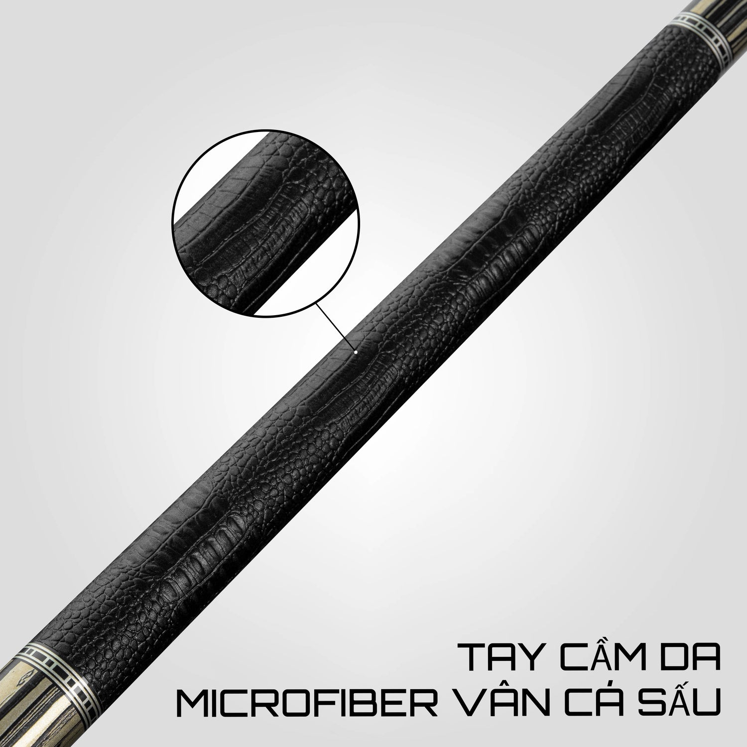 Rhino RETRÔ Pale Moon Ebony - Tay cầm da Microfiber cao cấp vân Cá Sấu