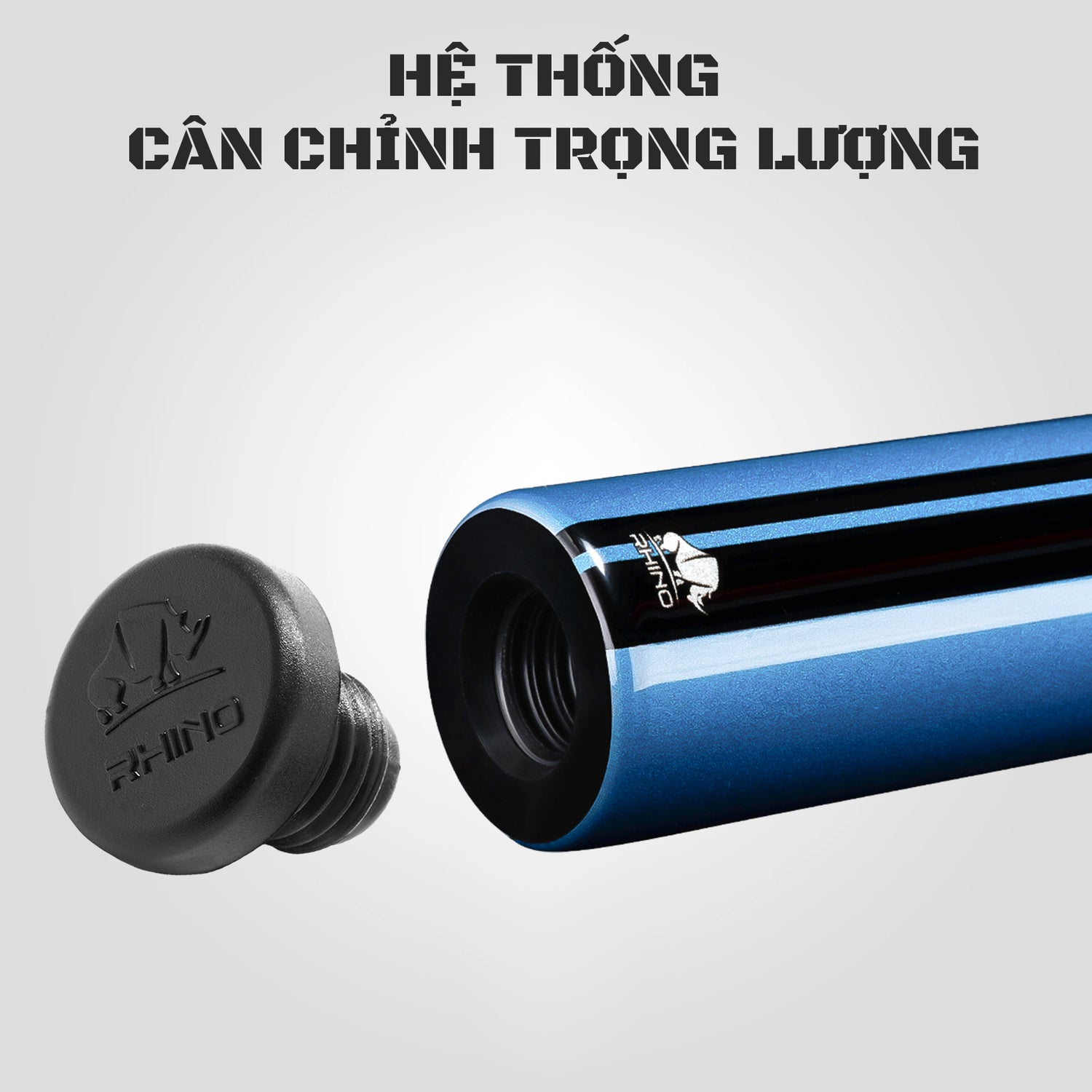 Gậy Pool Carbon Rhino Nebula 2 Màu Xanh Da Trời - Tay cầm Sport