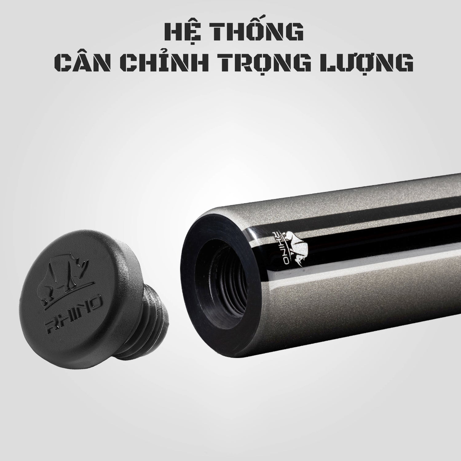 Gậy Pool Carbon Rhino Nebula 2 Màu Xám