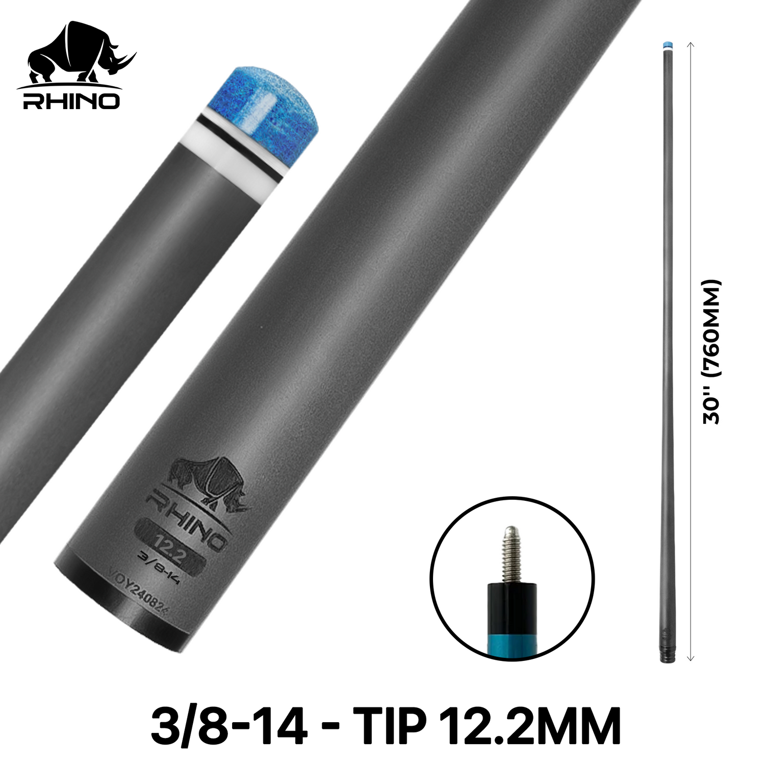 Ngọn Pool Rhino Carbon - Ren 3/8-14