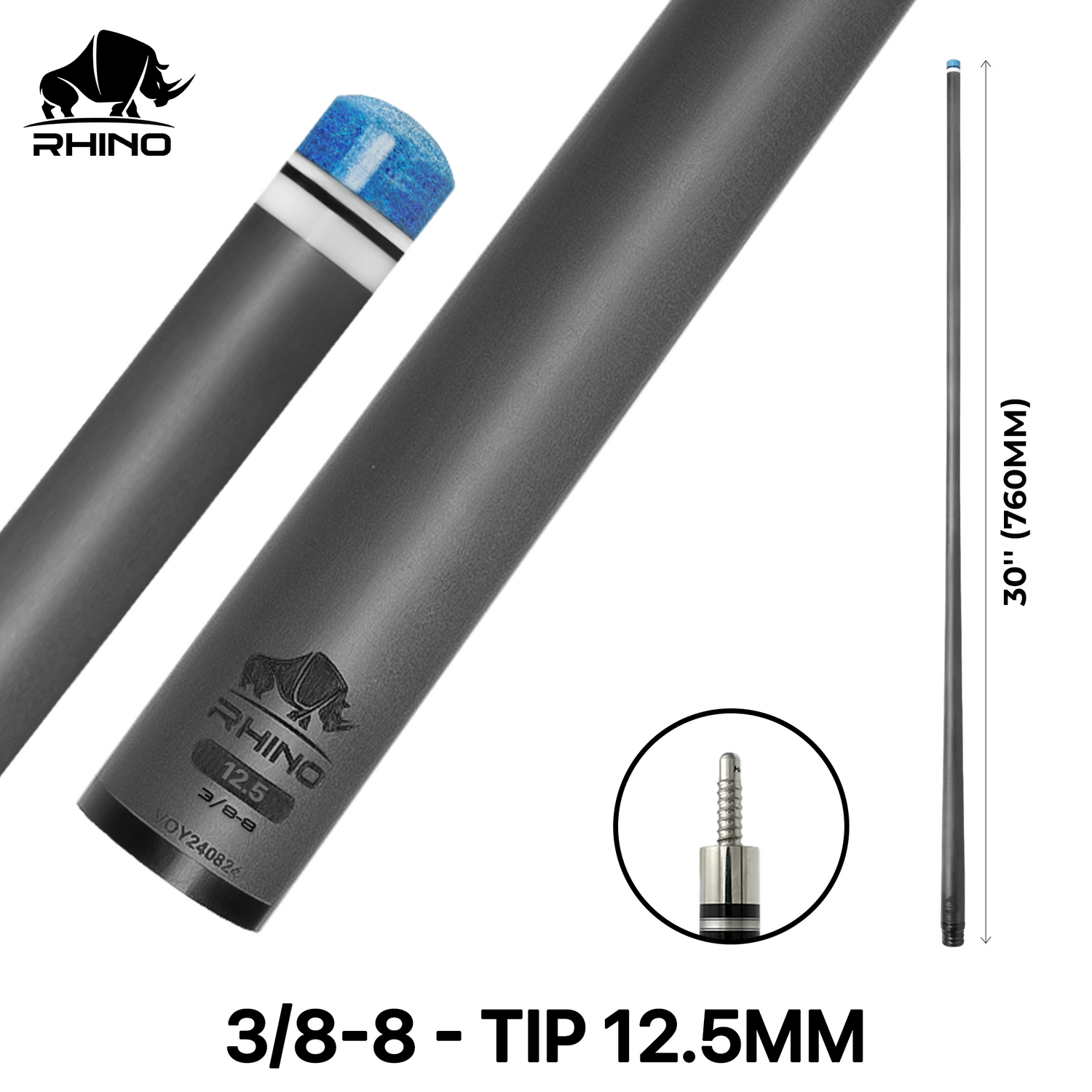 Ngọn Pool Rhino Carbon - Ren Radial 3/8-8