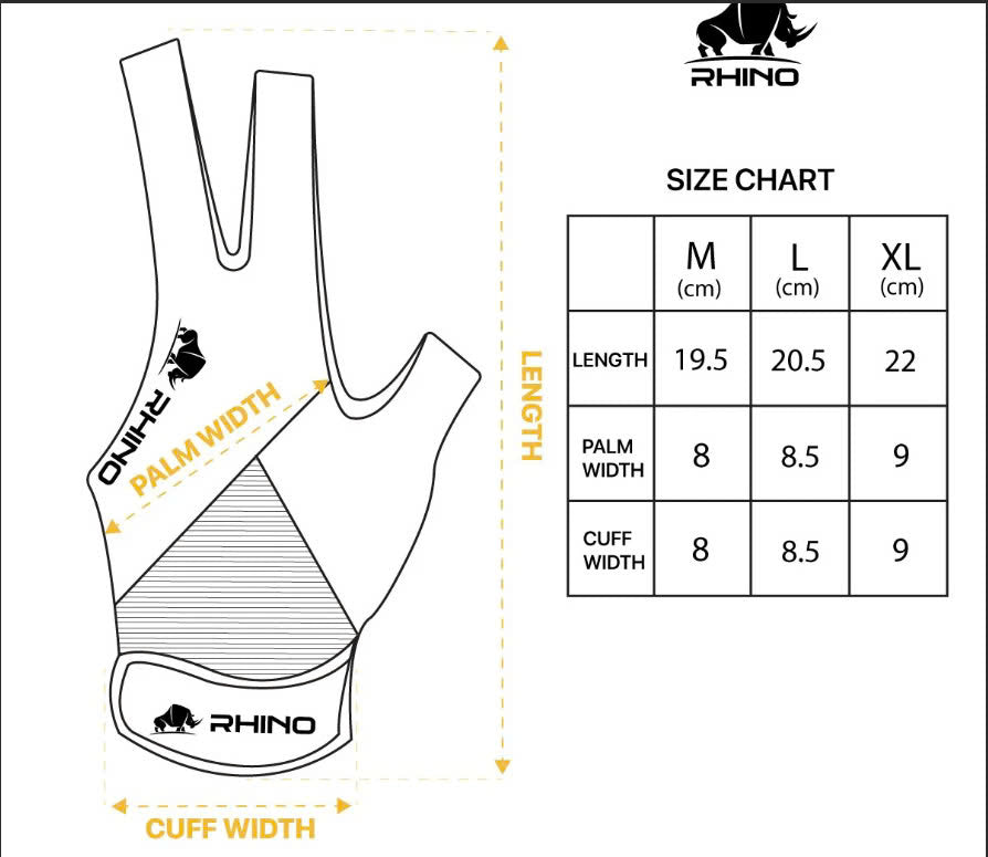 Găng RHINO Premium - Yellow - Tay Trái