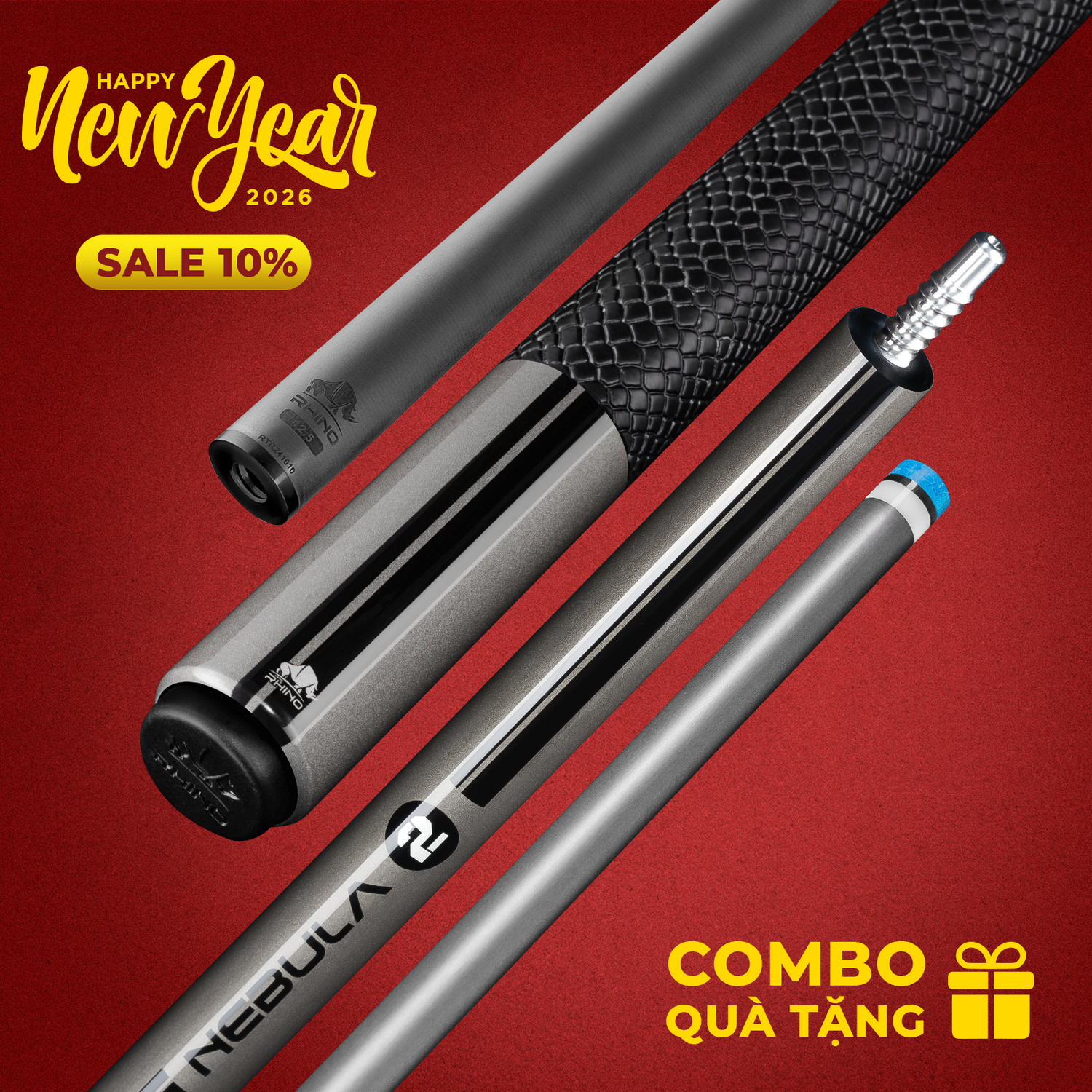 GẬY ĐÁNH NEBULA 2 CHARCOAL GRAY - TAY CẦM SPORT