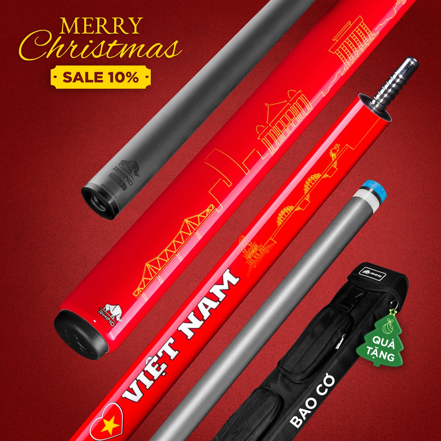 Gậy đánh RHINO TÔI YÊU VIỆT NAM - ĐỎ