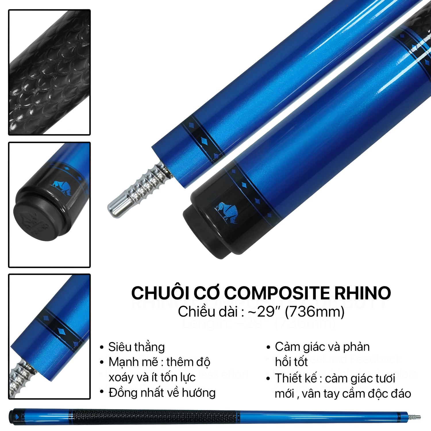 Bộ Cơ Rhino Nebula - Blue (Ren Radial) - Đường kính Tip 12.8 mm