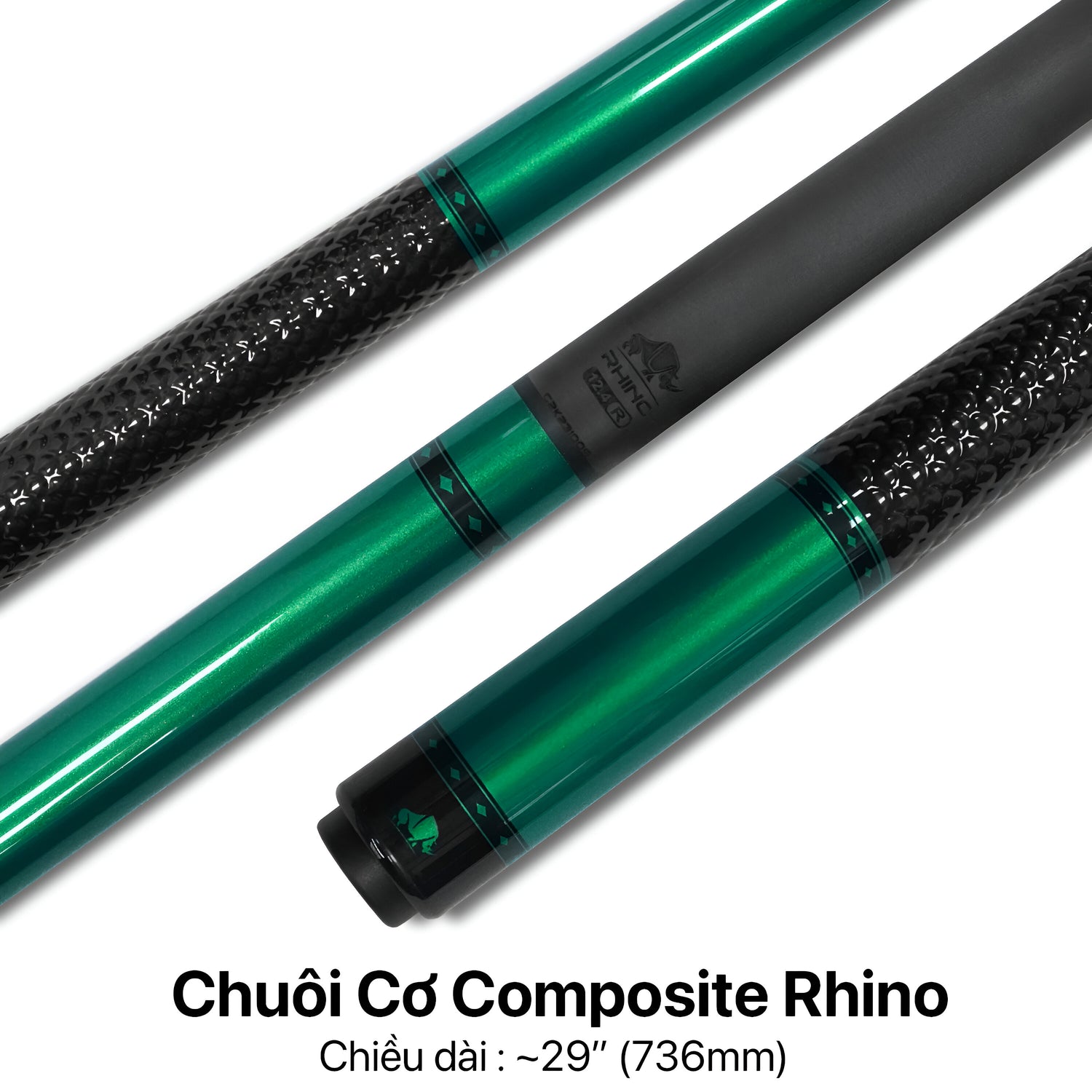 Bộ Cơ Rhino Nebula - Green (Ren Radial) - Đường kính Tip 12.4 mm