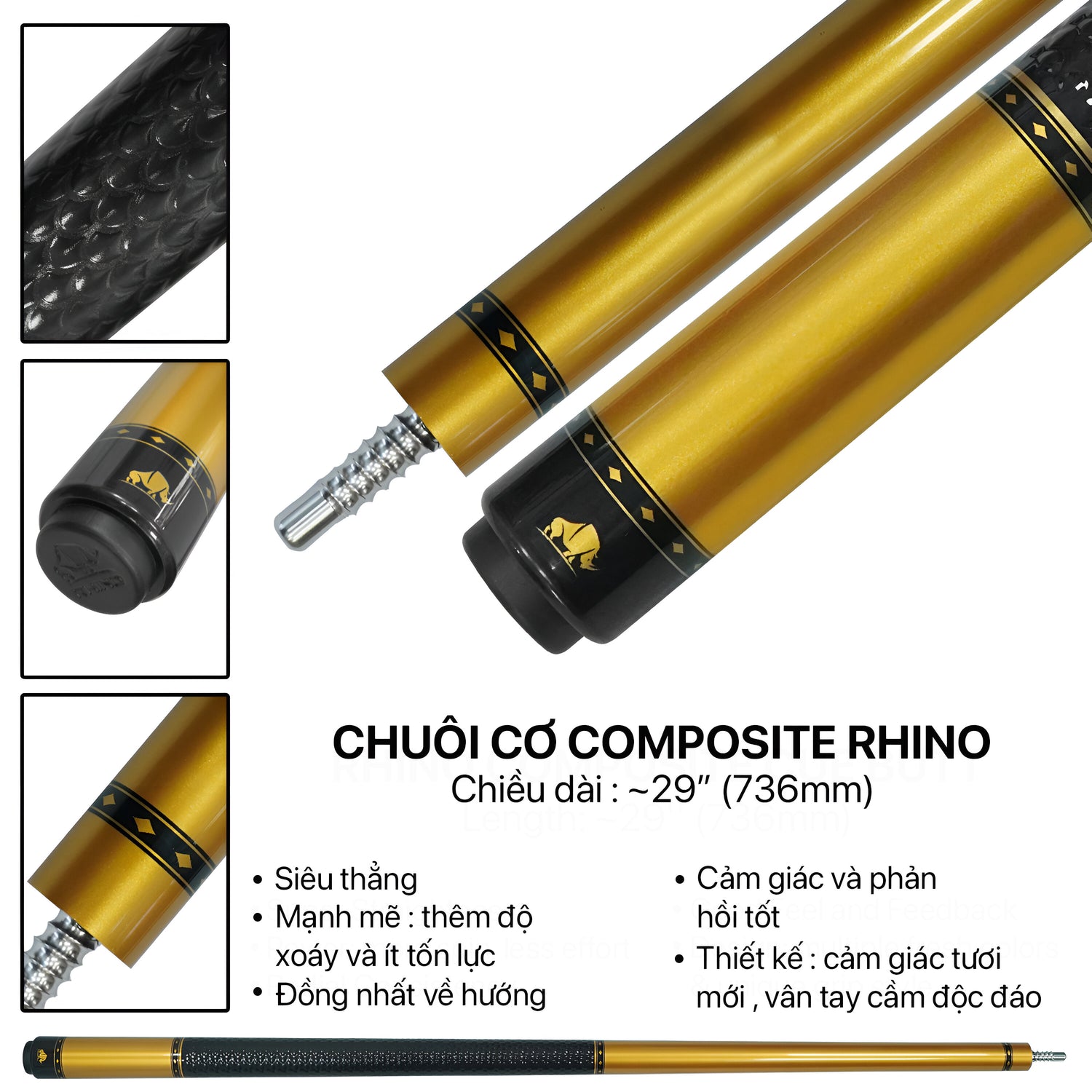 Bộ Cơ Rhino Nebula - Yellow (Ren Radial) - Đường kính Tip 12.8 mm