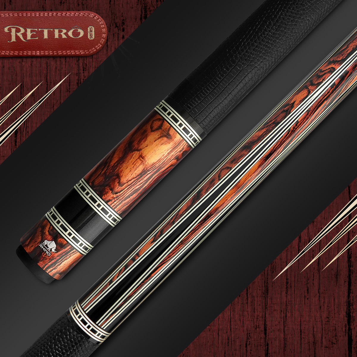 Bộ Cơ Rhino RETRÔ Cocobolo - Tay cầm da Microfiber cao cấp vân Kỳ Đà