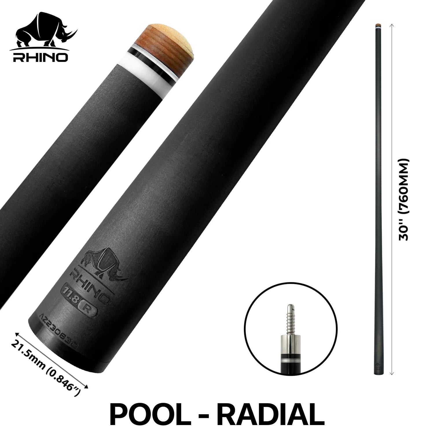 Ngọn Pool Rhino Carbon - Ren Radial 3/8-8