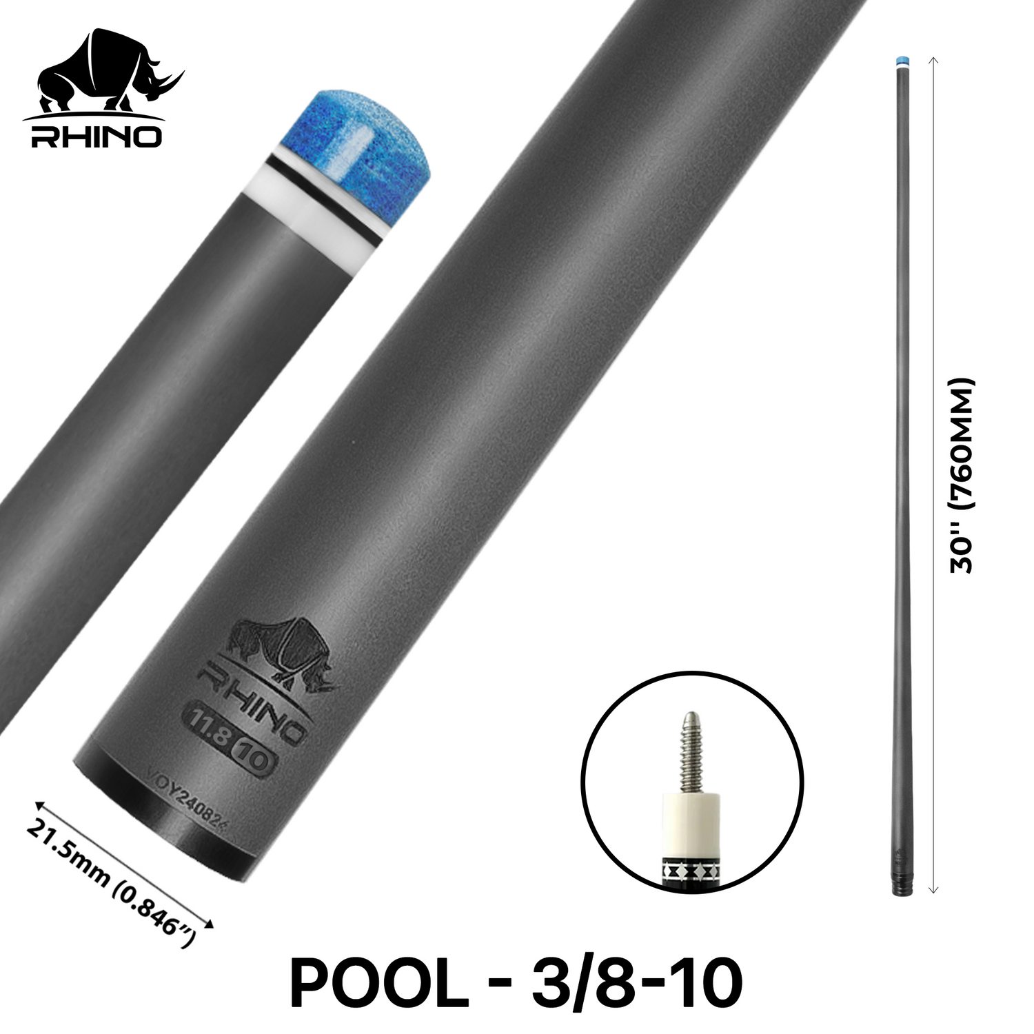 Ngọn Pool Rhino Carbon - Ren 3/8-10