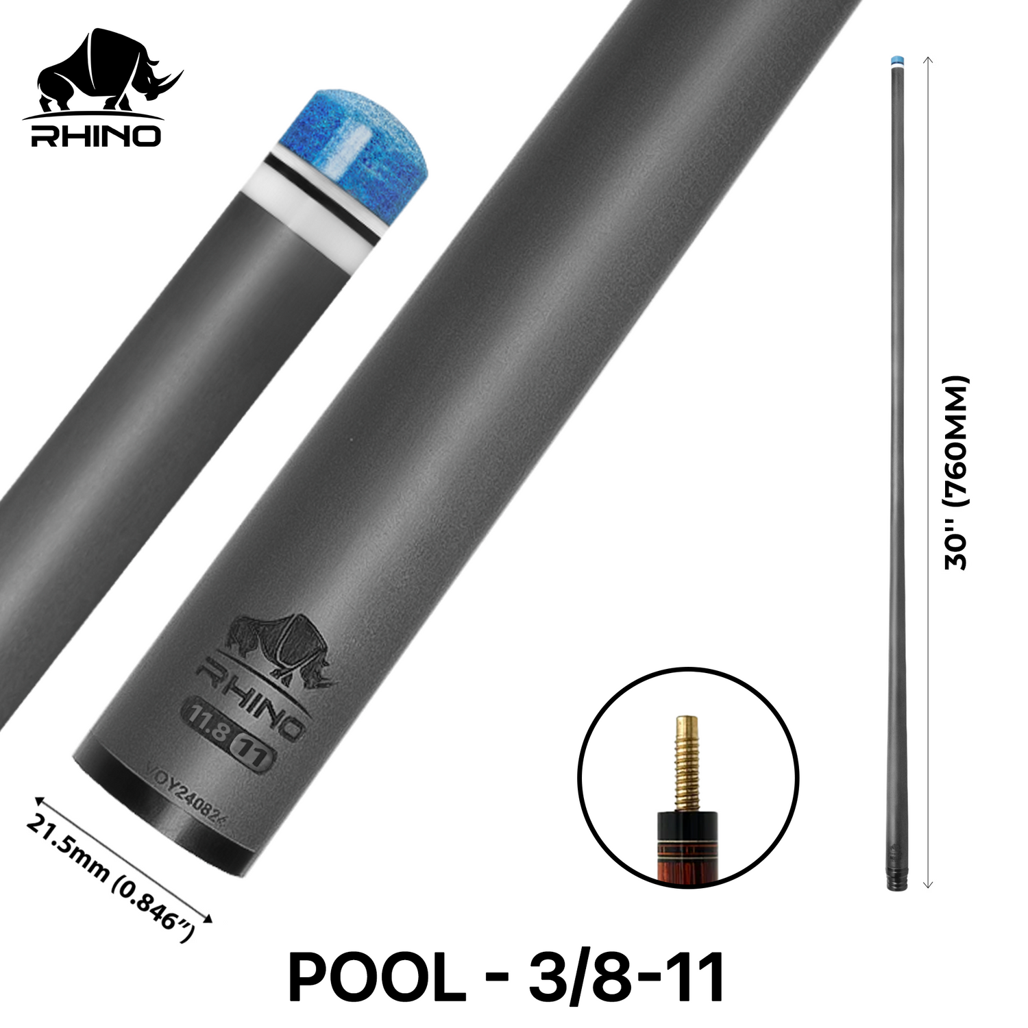 Ngọn Pool Rhino Carbon - Ren 3/8-11