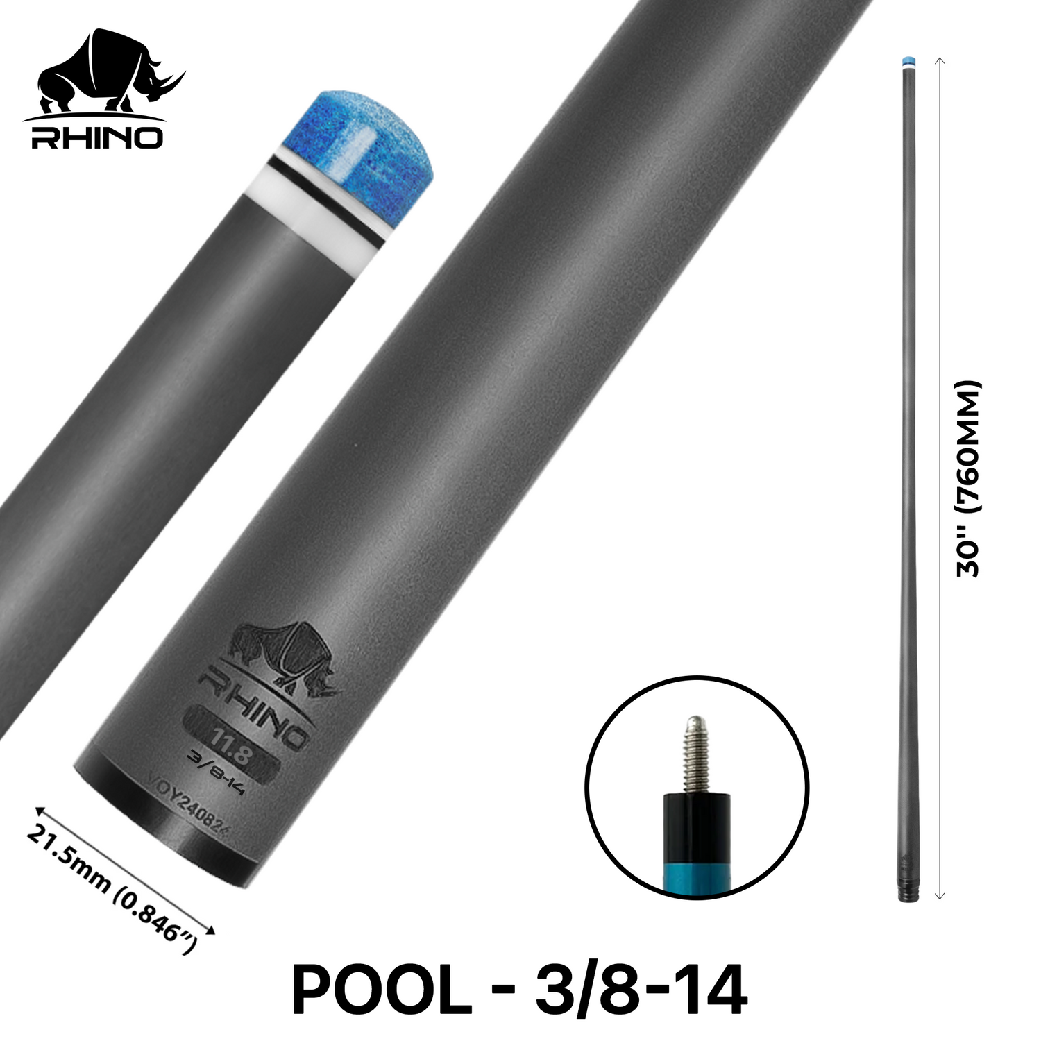 Ngọn Pool Rhino Carbon - Ren 3/8-14