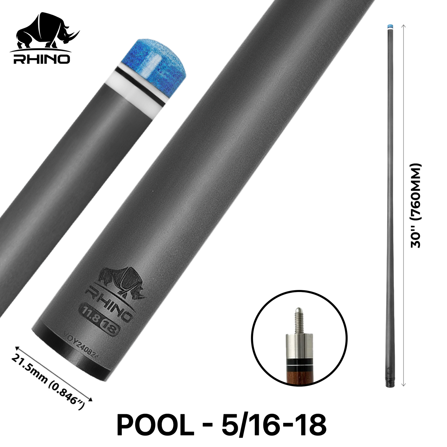 Ngọn Pool Rhino Carbon - Ren 5/16-18