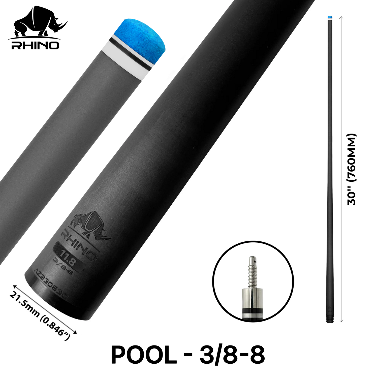 Ngọn Pool Rhino Carbon - Ren Radial 3/8-8