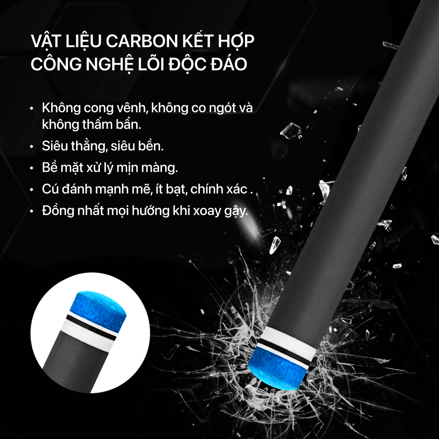 Ngọn Pool Rhino Carbon - Ren MQR